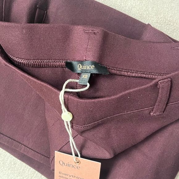 Quince Ultra-Stretch Straight Leg Pant-Burgundy/Maroon-Women’s XS tall & L-NEW - Picture 5 of 7